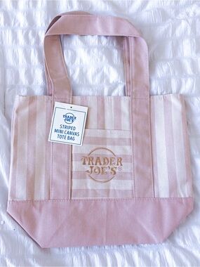 Trader Joes Stripe Bag Pink